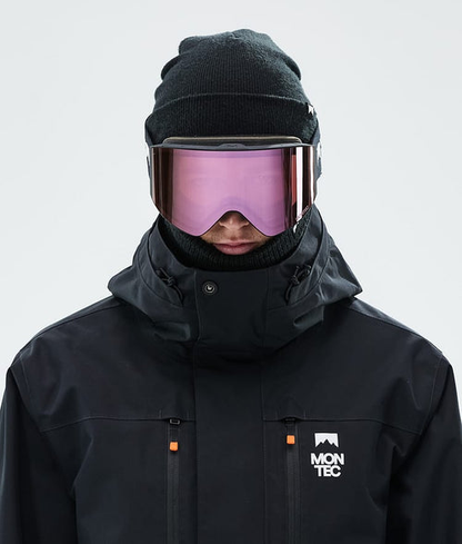 Masque De Ski – Noir Avec Écran Miroir Rose Saphir